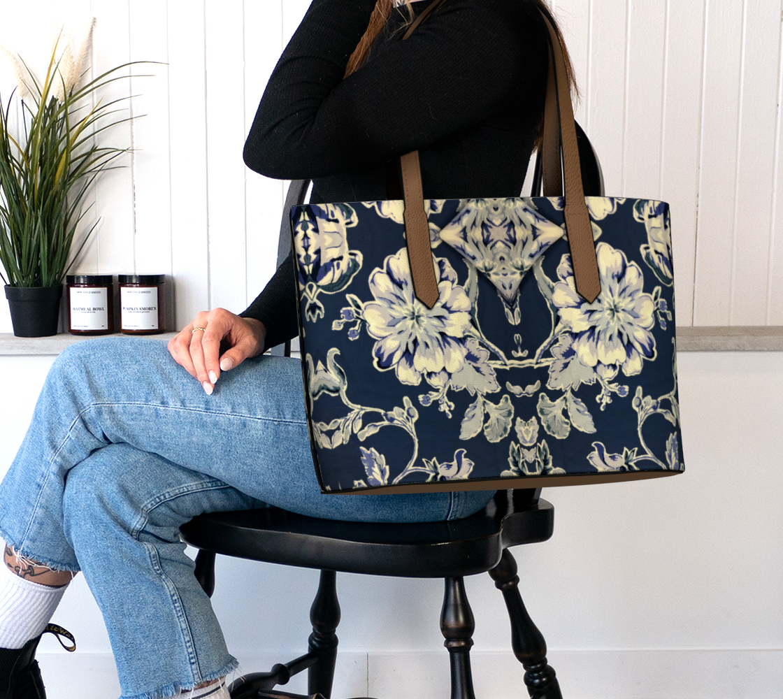 Blue Fleur Vegan Leather Tote Bag (2025-09-16, 1:22 PM)