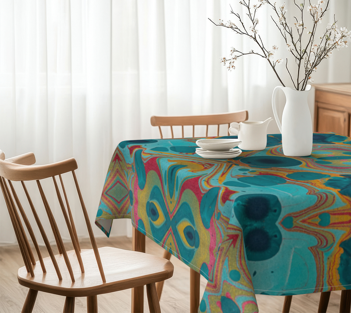 Gilded Currents Butterflies 60 x 60 Tablecloth