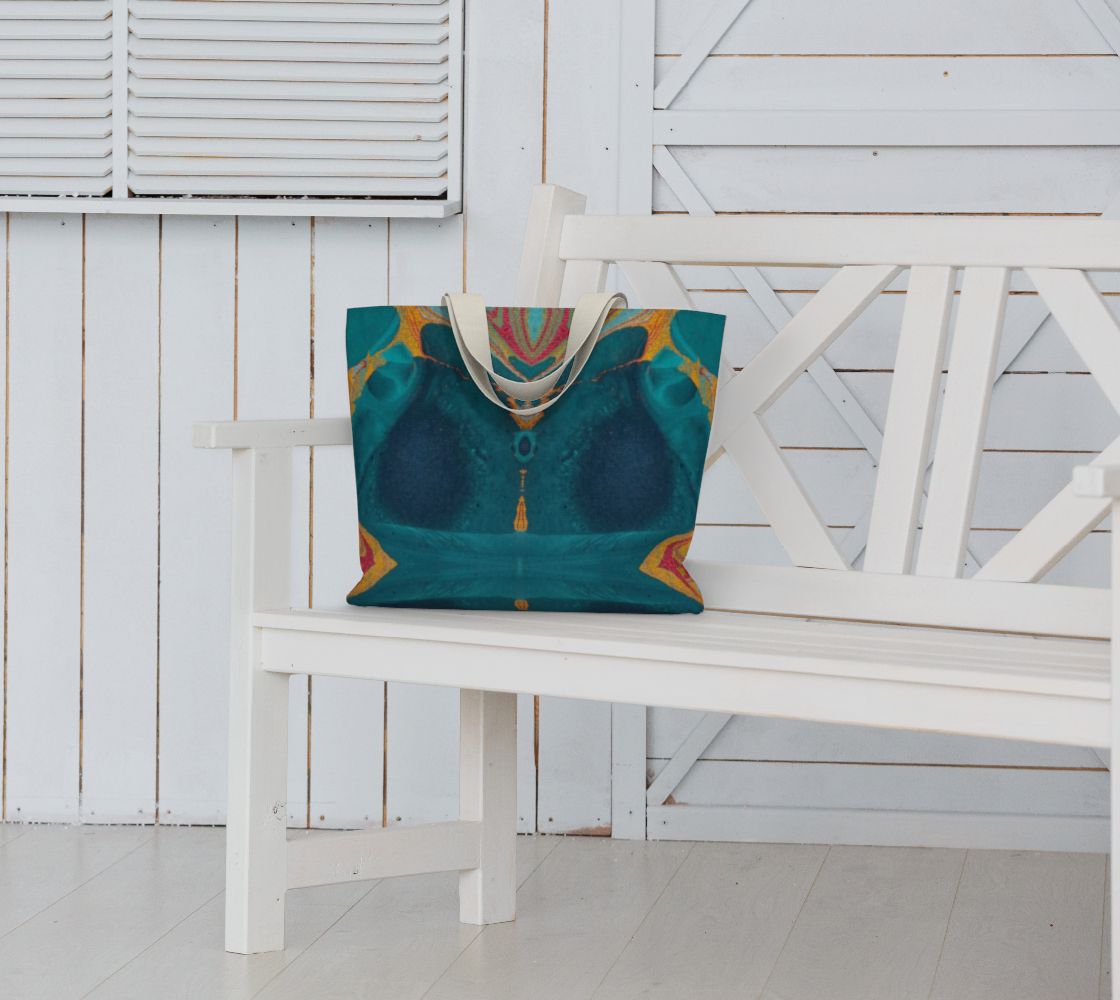Gilded Peacock canvas tote  bag