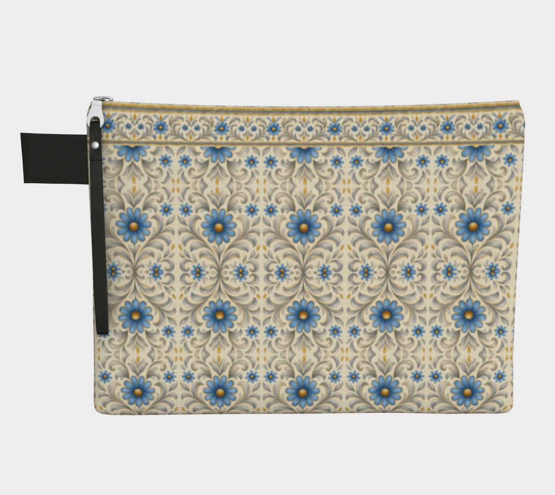 Gilded Azure Bloom zipper carry all bag