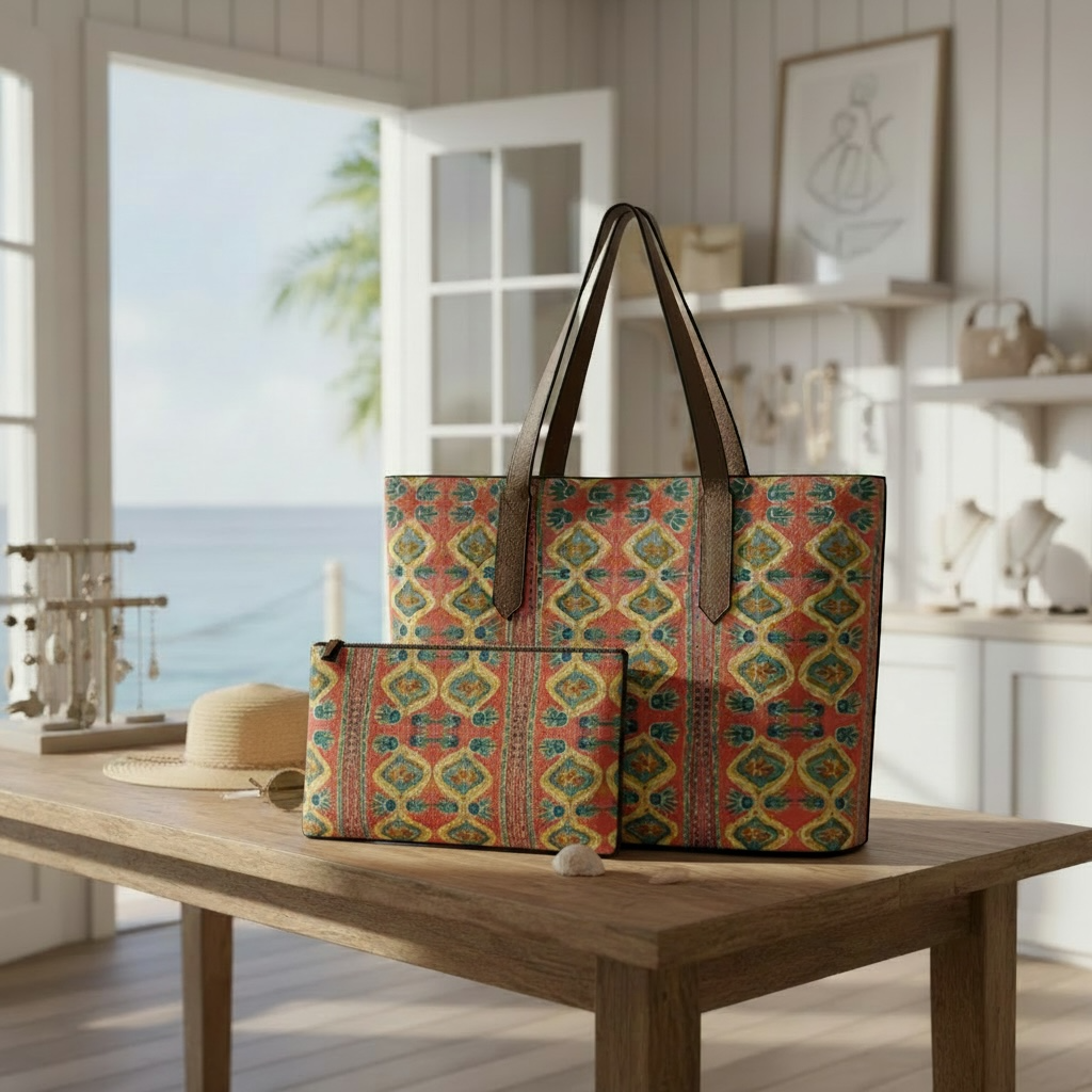 Island Diamonds Vegan Leather Tote
