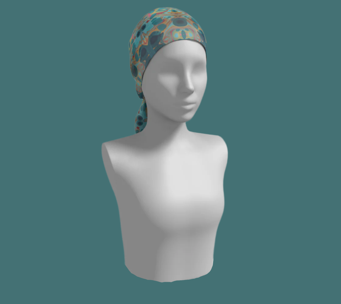 Gilded Currents Long Silk Scarf