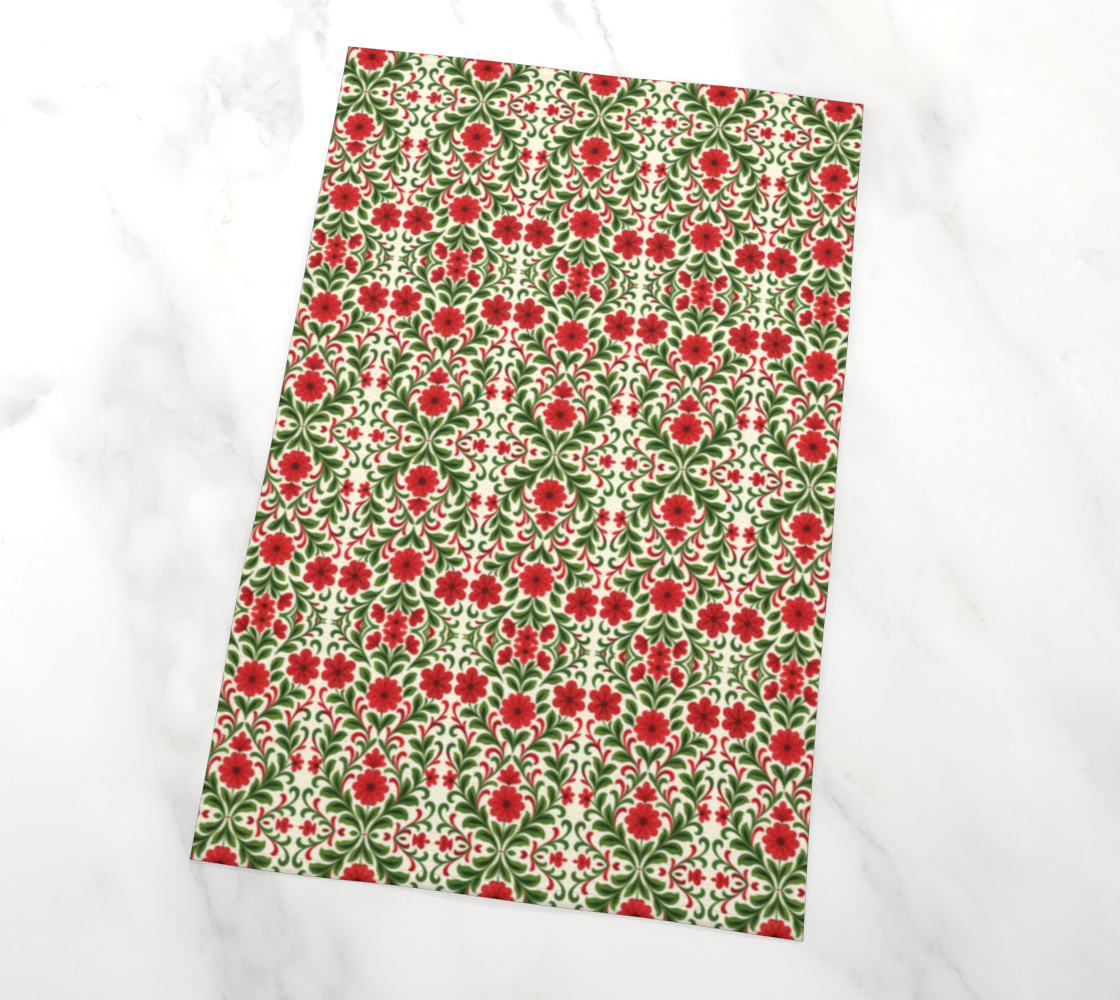 French Country Noel tea towel