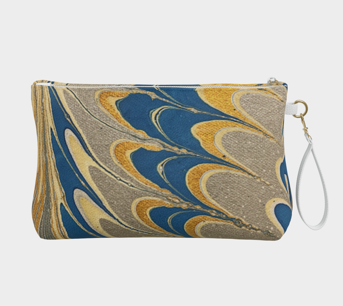 Prussian Blue redo vegan clutch bag