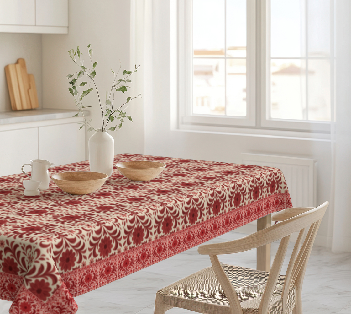 Petite Fleur Rouge D'Hiver 60 x 90 Tablecloth