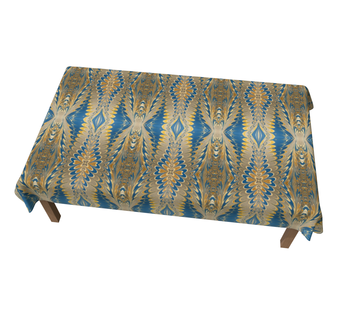 Prussian Blue Swirl 60 x 90 Tablecloth