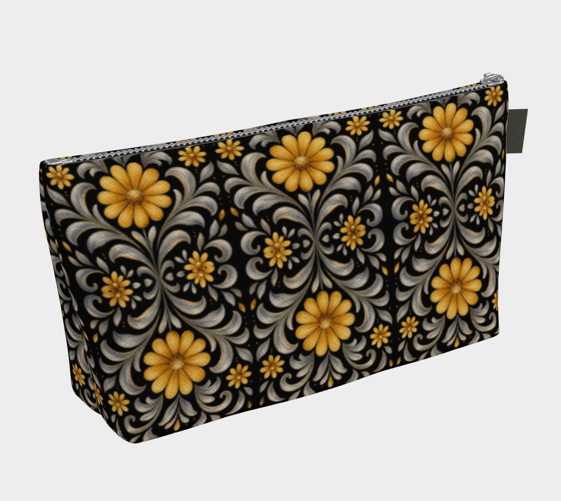 Midnight Silver Garden makeup bag