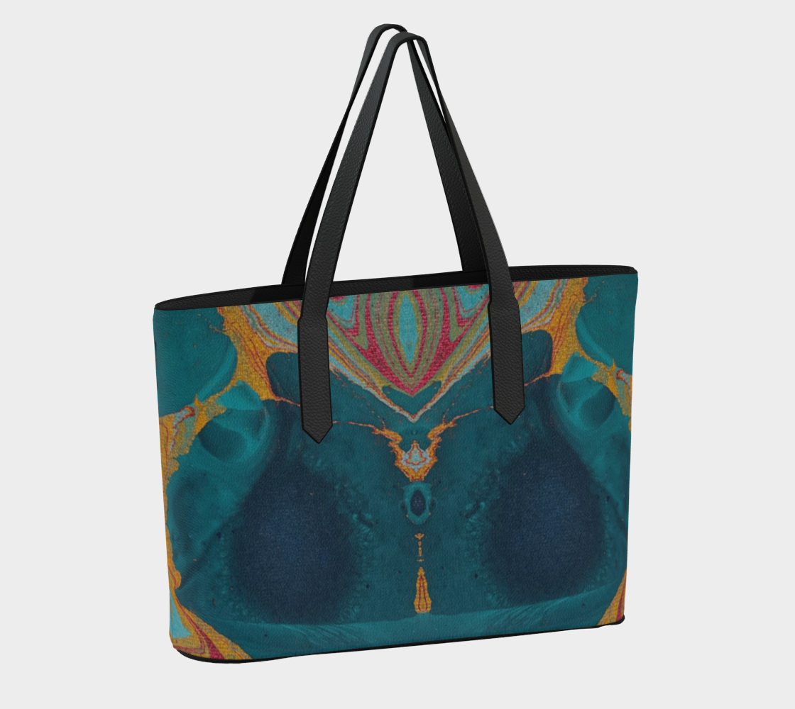Gilded Peacock large vegan tote  bag