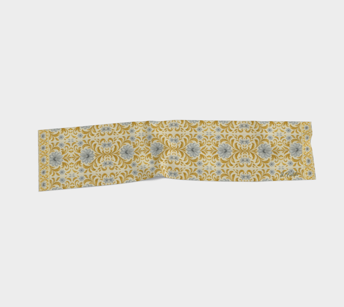 Gilded Garden Long Scarf with Border