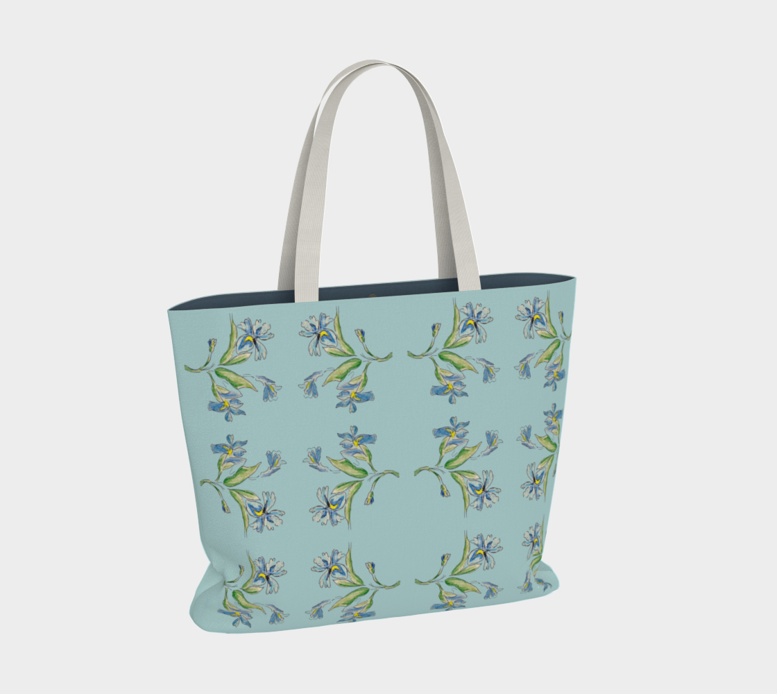 Blue Iris Mint Tote Bag