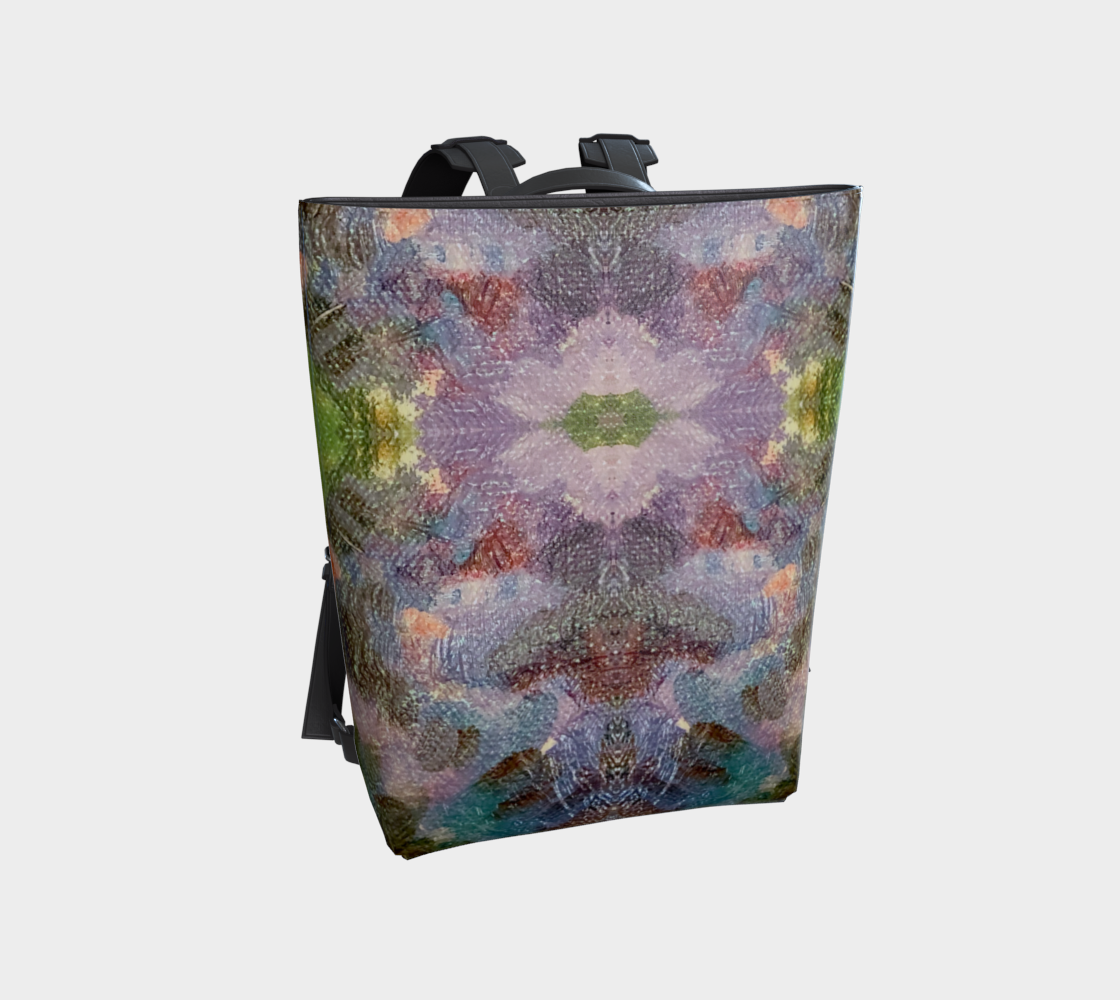 Lilac Waterlilies Vegan Leather Backpack