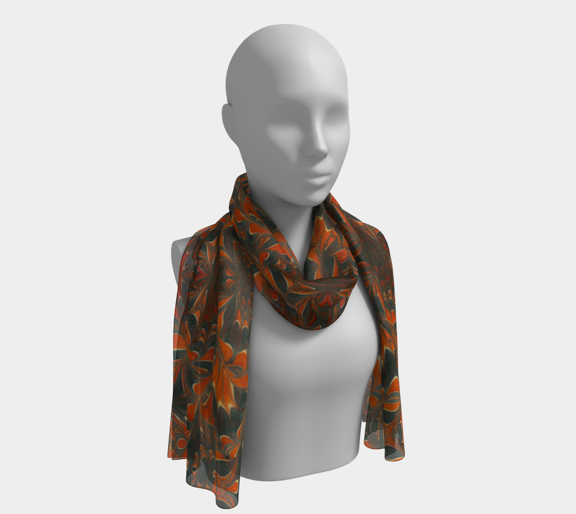 Americana Swirl Long Silk Scarf