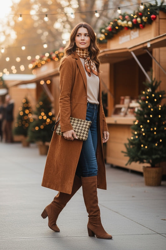 Cafe Harlequin Vegan Leather Clutch Wristlet