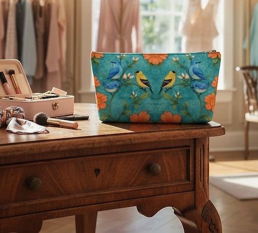 Island Songbird Garden Makeup Bag