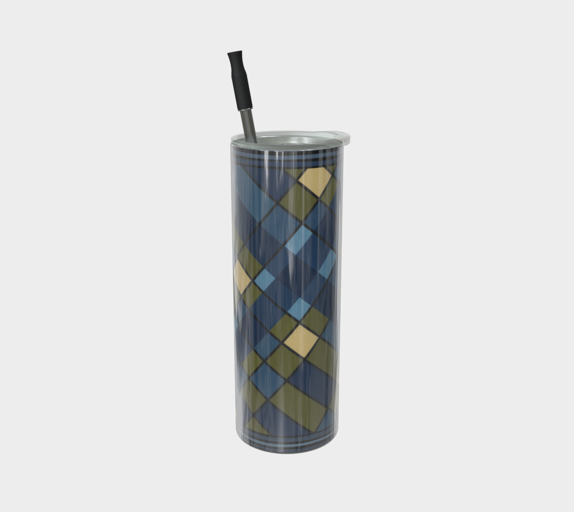 Blue Plaid Water Bottle