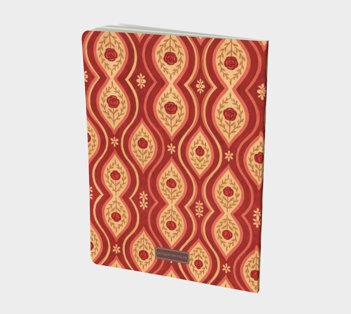 red rose coffee ikat notebook