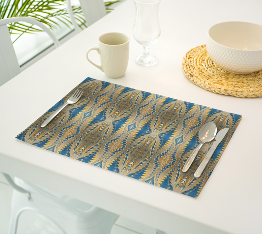 Prussian Blue Swirl Placemats