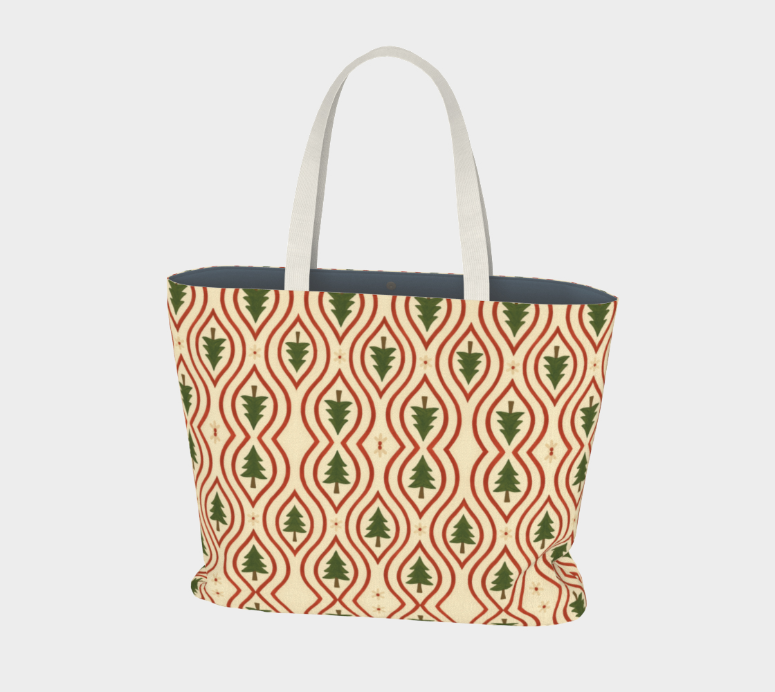 Evergreen Glow large canvas tote bag