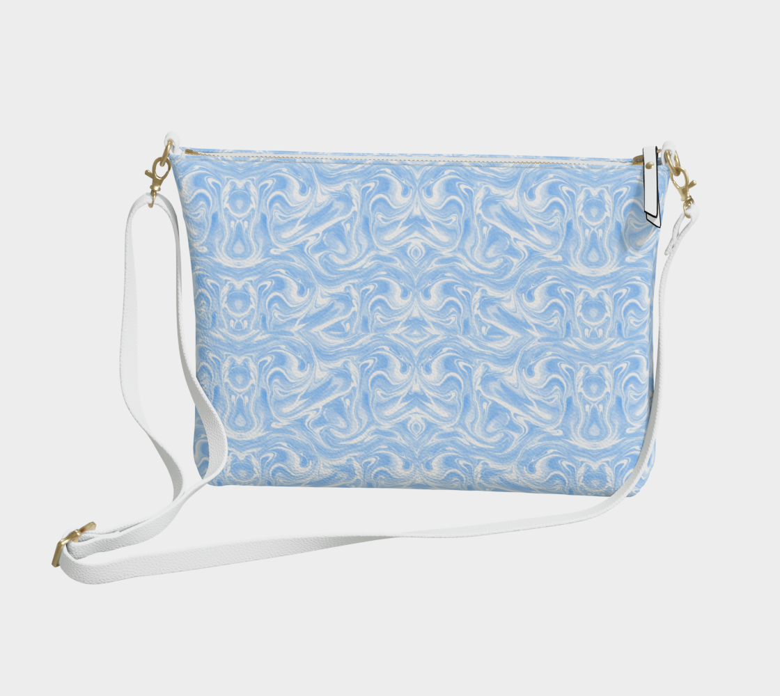 Blue Sky Swirl Vegan Leather Crossbody Bag