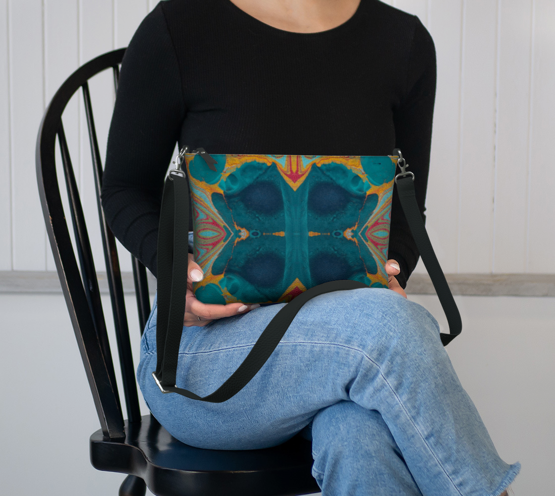 Gilded Currents Butterfly Vegan Leather Crossbody Purse