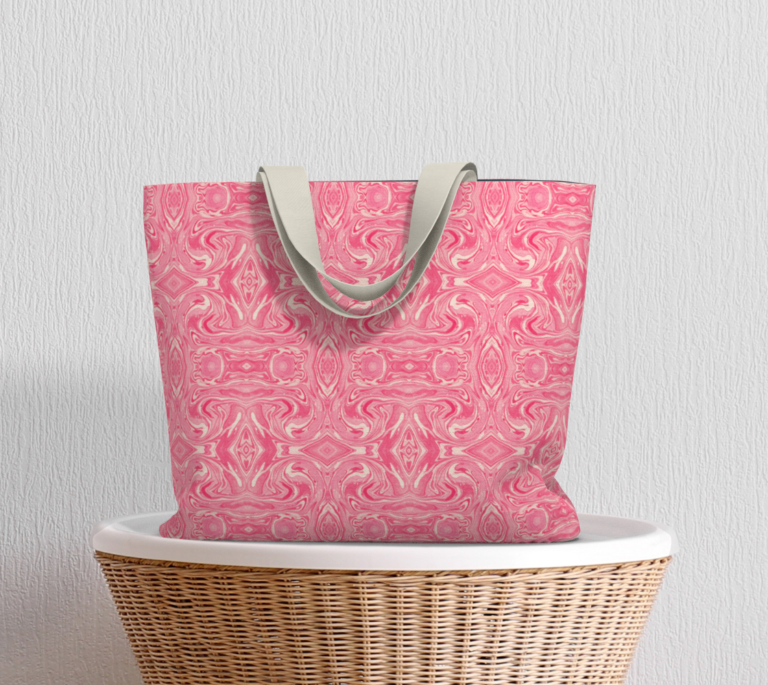 Pink Swirl Canvas Tote Bag