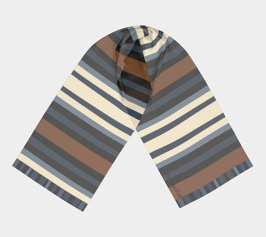 Midnight Timber Silk Long Scarf