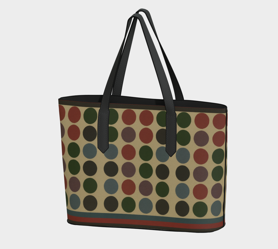 Retro Dotscape Vegan Leather Tote