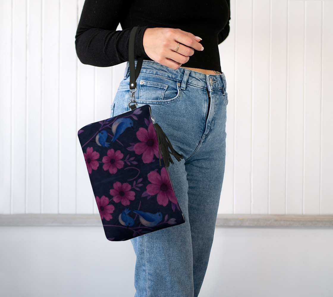Songbird Bloom Plum Clutch Wristlet