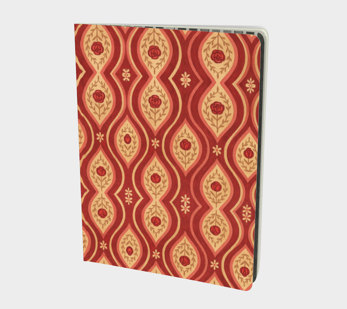 red rose coffee ikat notebook