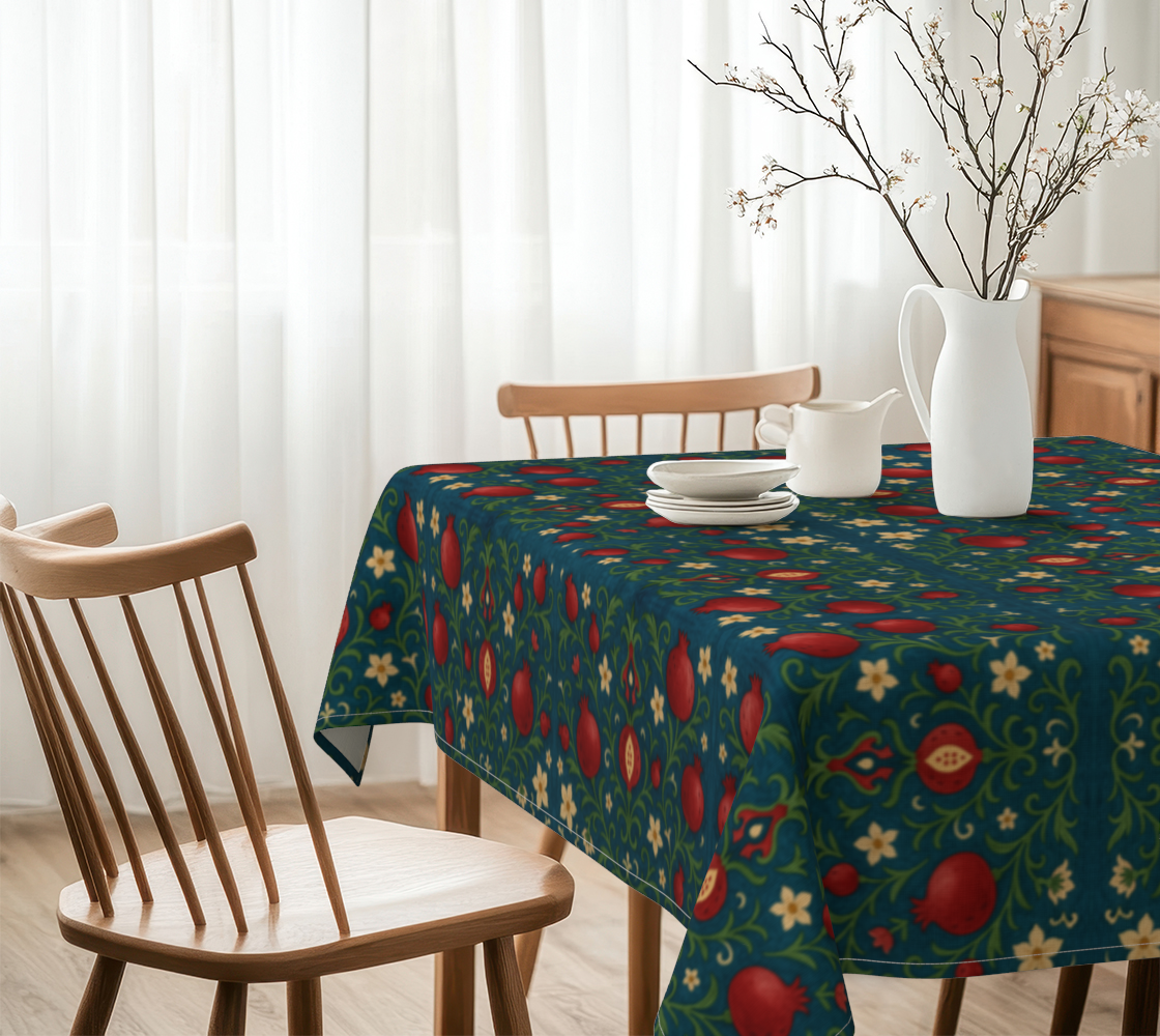 Winter Pomegranates 60 x 60 Tablecloth