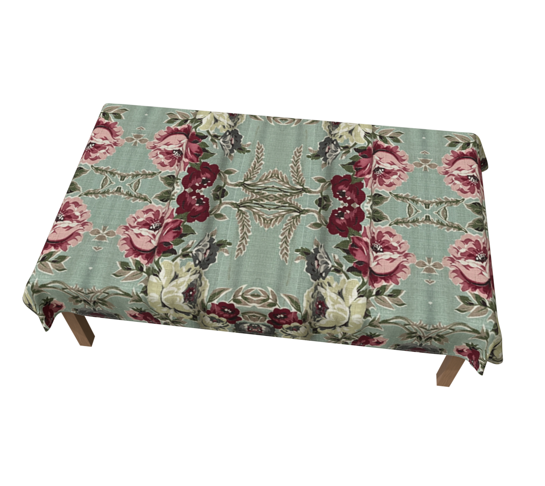 Seafoam Roses 60 x 90 Tablecloth