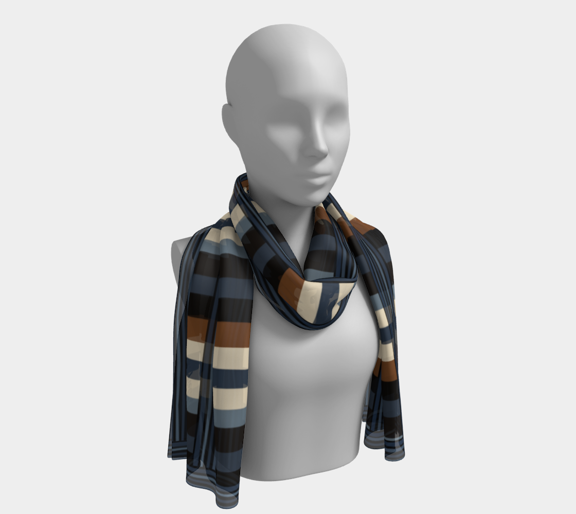 Midnight Timber Silk Long Scarf