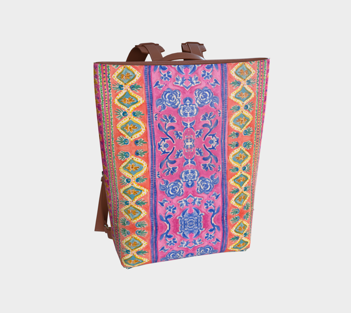 Coral Caravan Vegan Leather Backpack