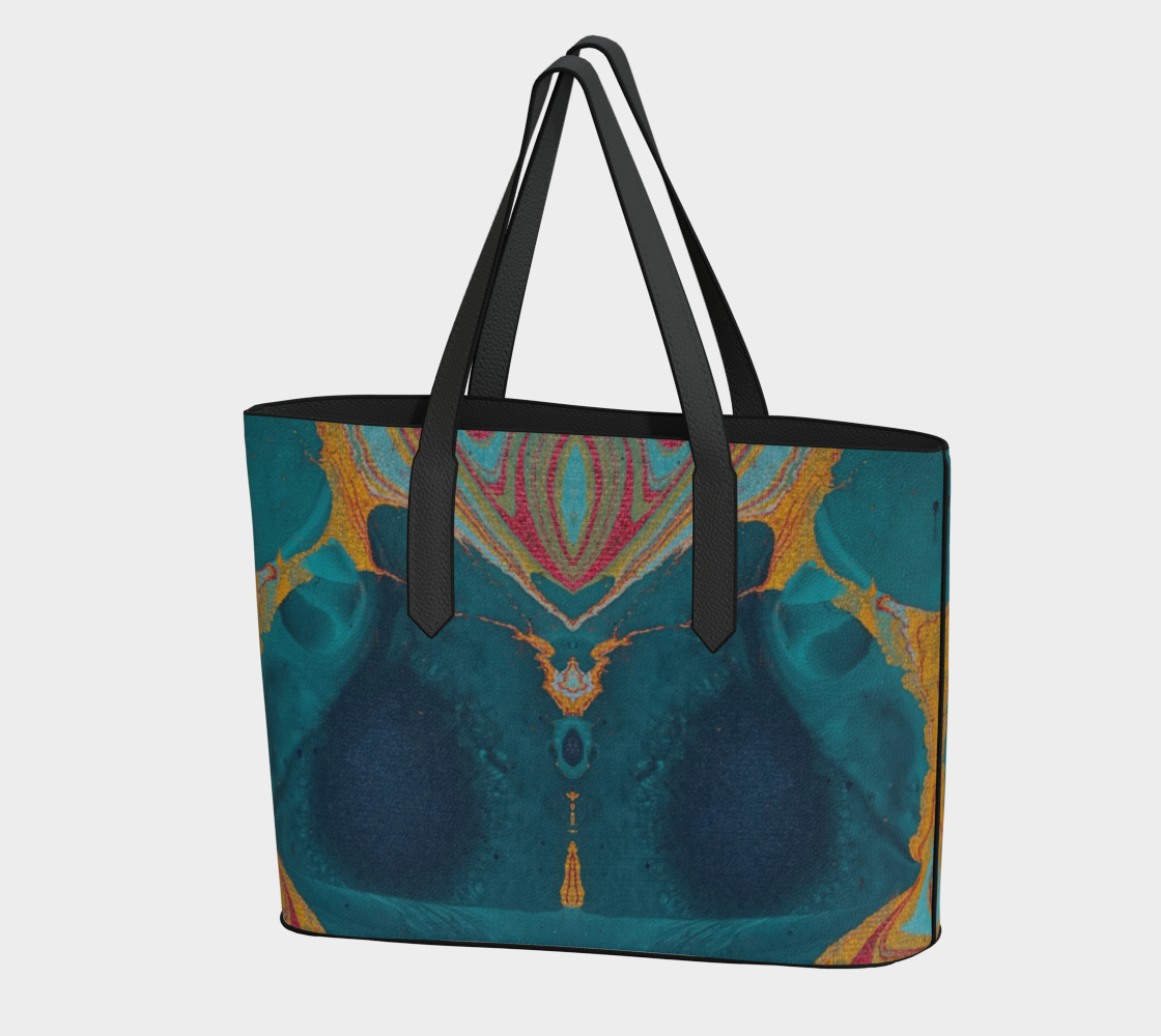 Gilded Peacock large vegan tote  bag