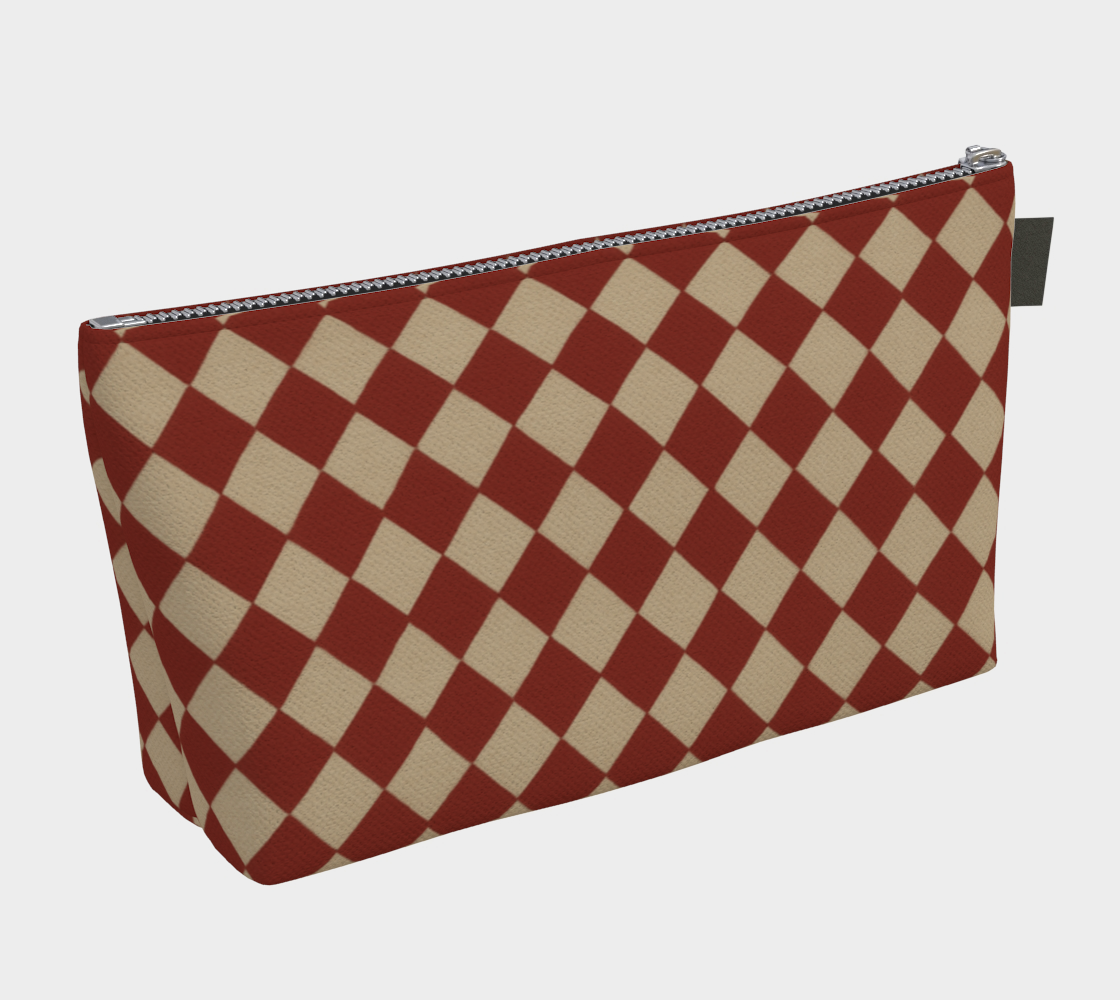Cranberry Mini Harlequin Makeup Bag
