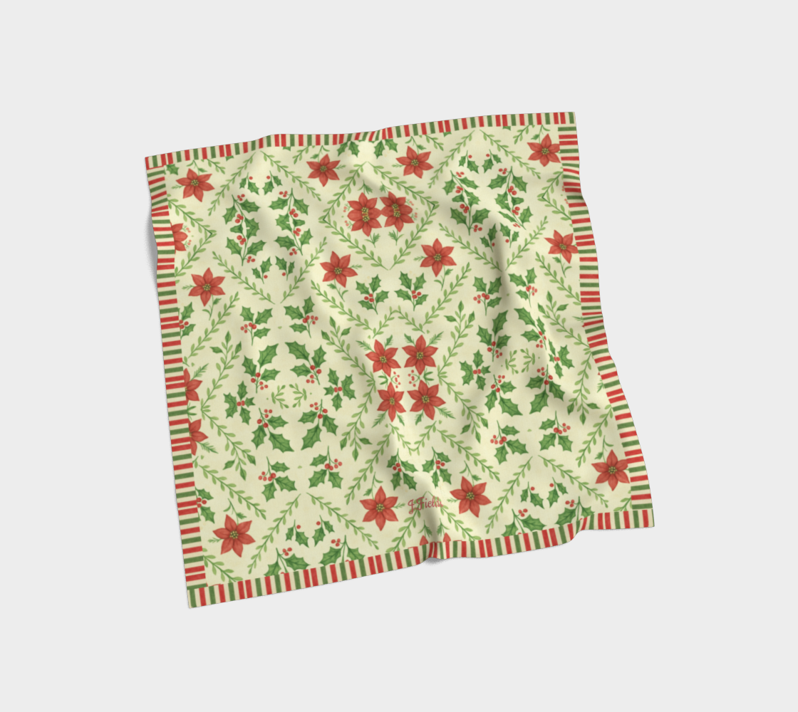 Yuletide Blooms 36 x 36 scarf