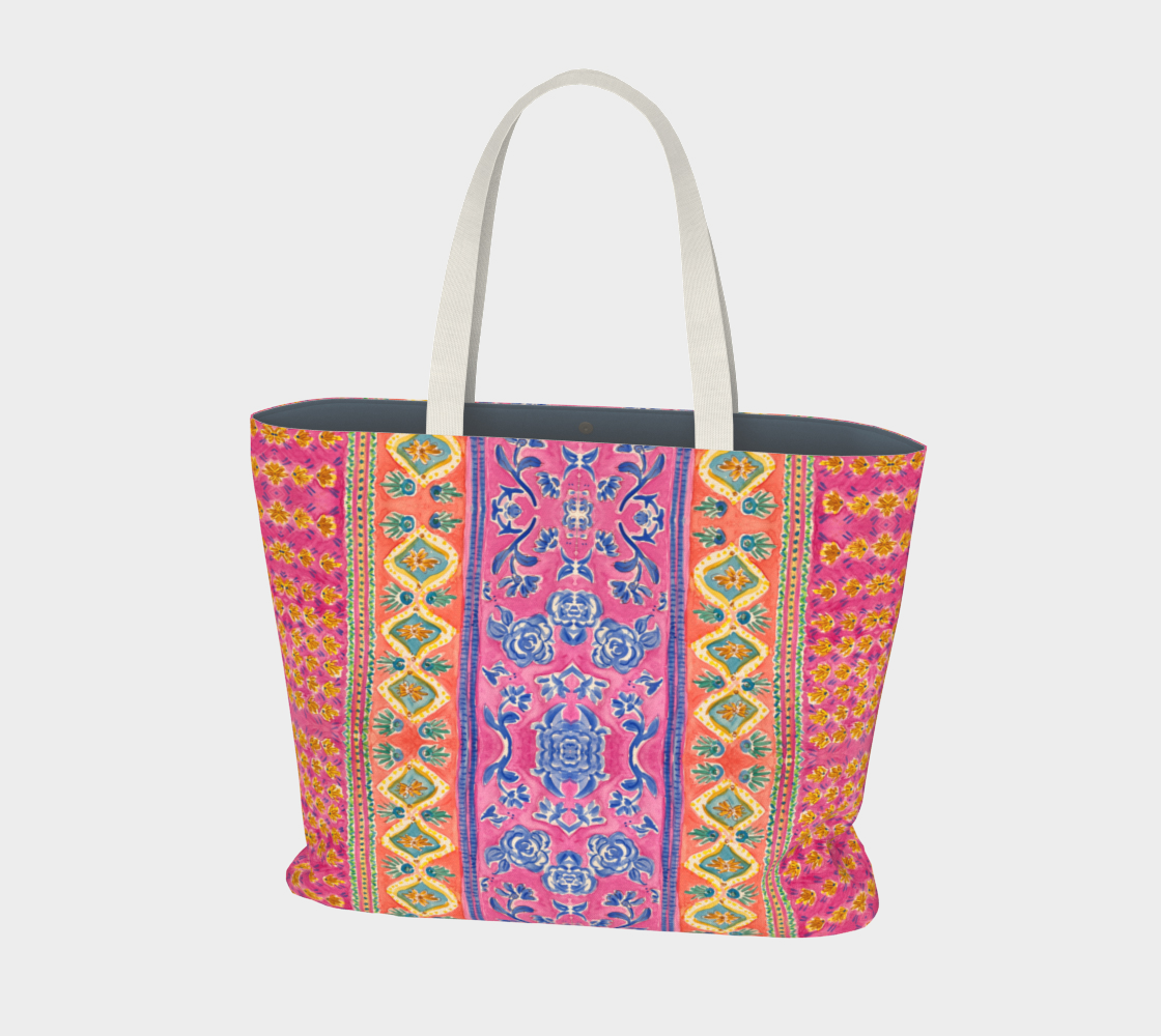 Coral Caravan Canvas Tote Bag