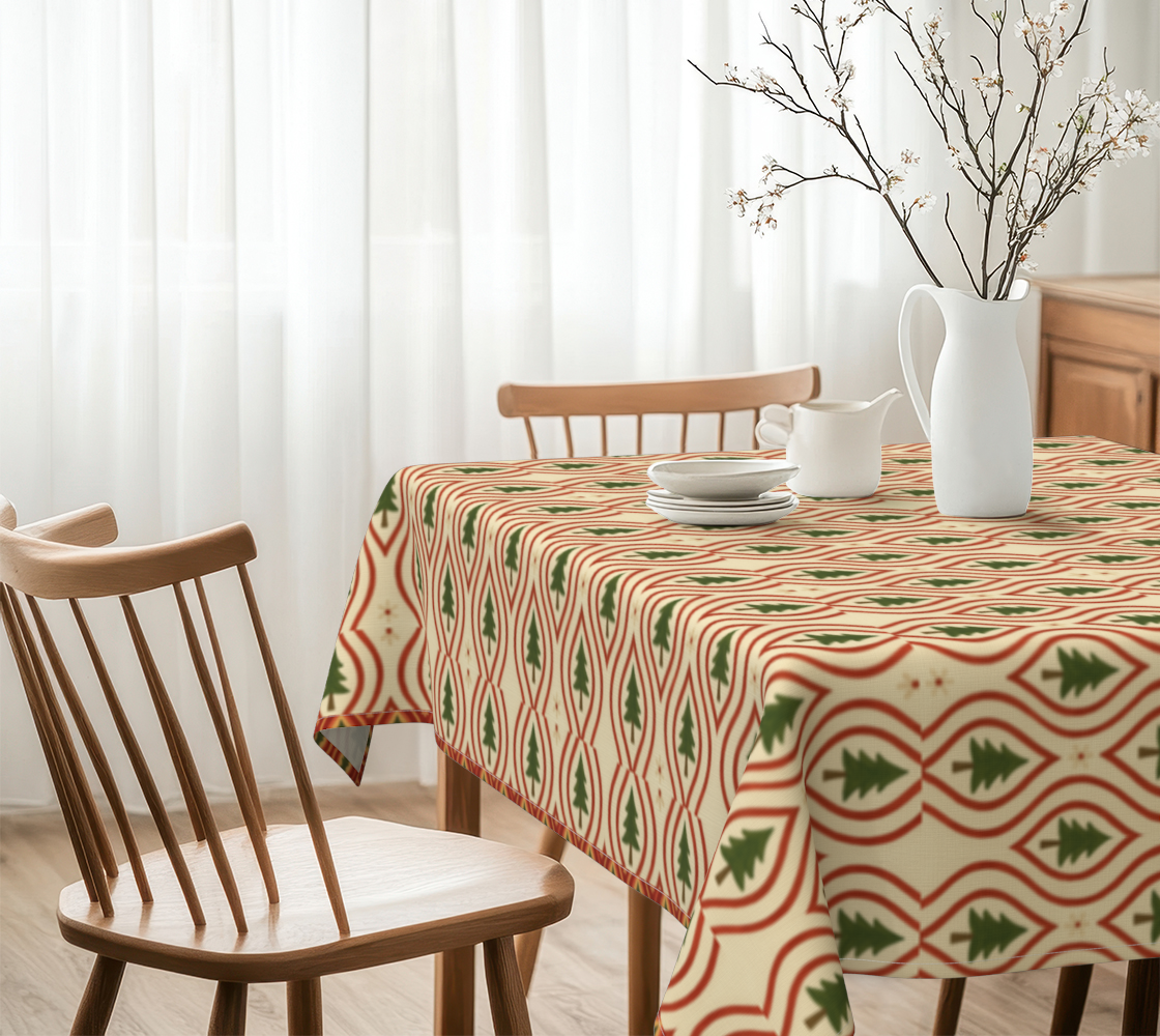Evergreen Glow banded 60 x 60 tablecloth