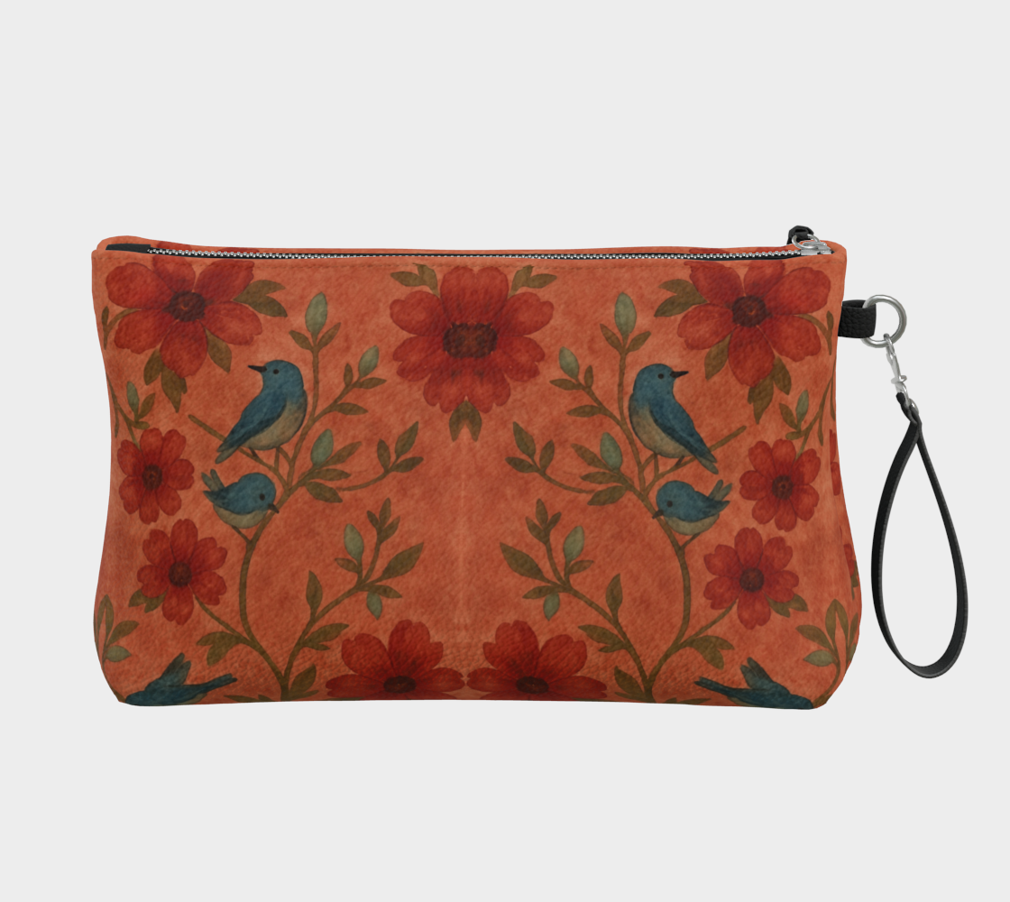 Songbird Bloom Terracotta Clutch Wristlet