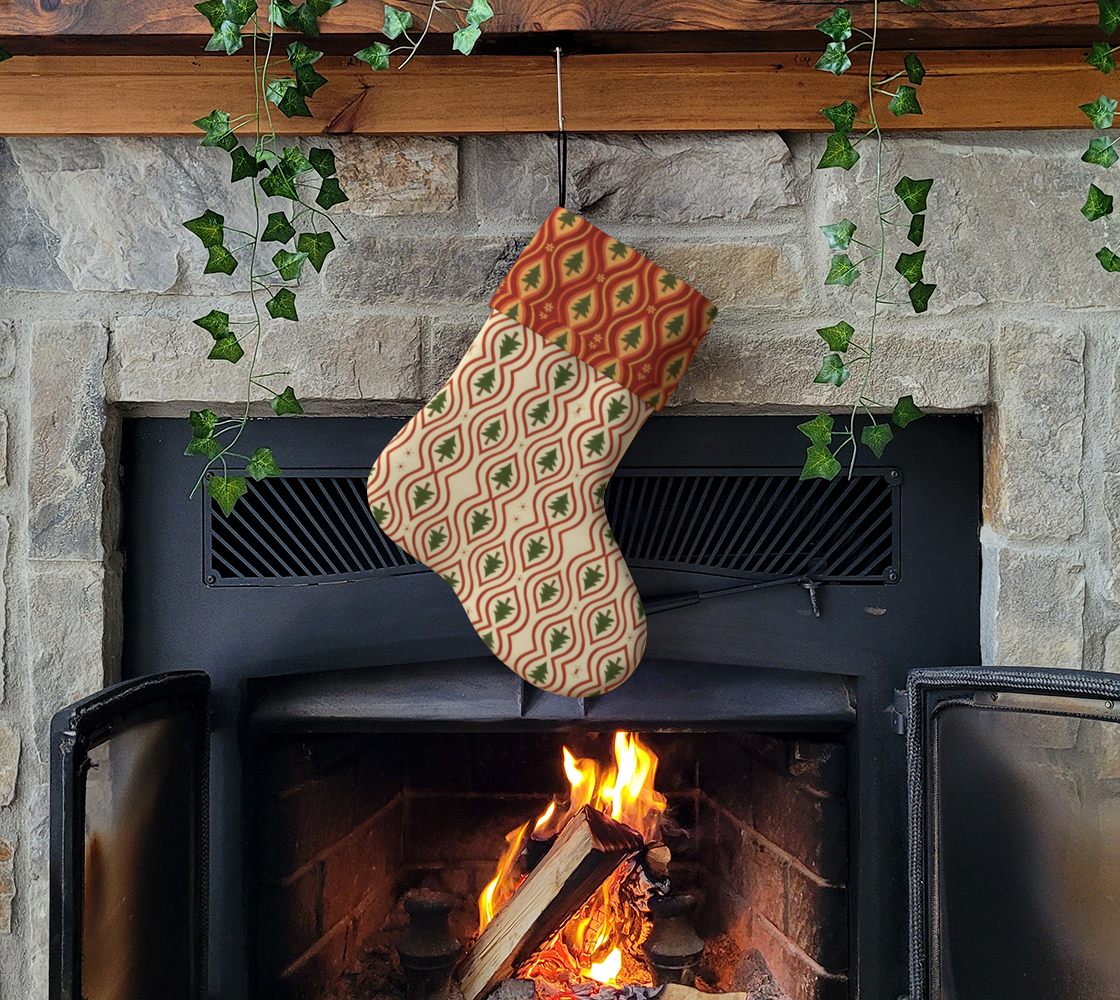 Evergreen Glow banded xmass trees stocking