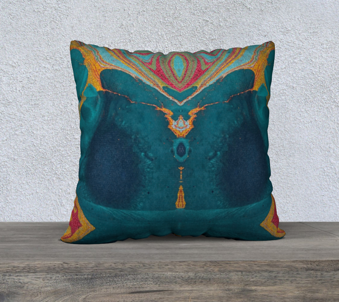 Gilded Peacock 22 x 22 pillow cover
