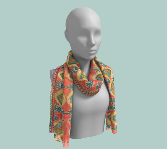 Island Diamonds Silk Long Scarf