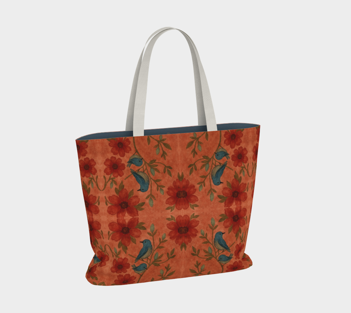 Songbird Bloom Terracotta Tote Bag