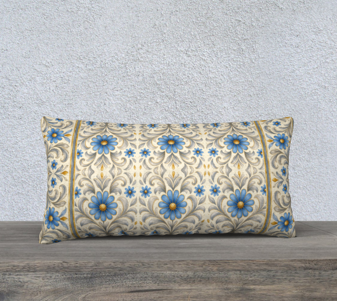 GIlded Azure Bloom 24 x 12 border pillow final