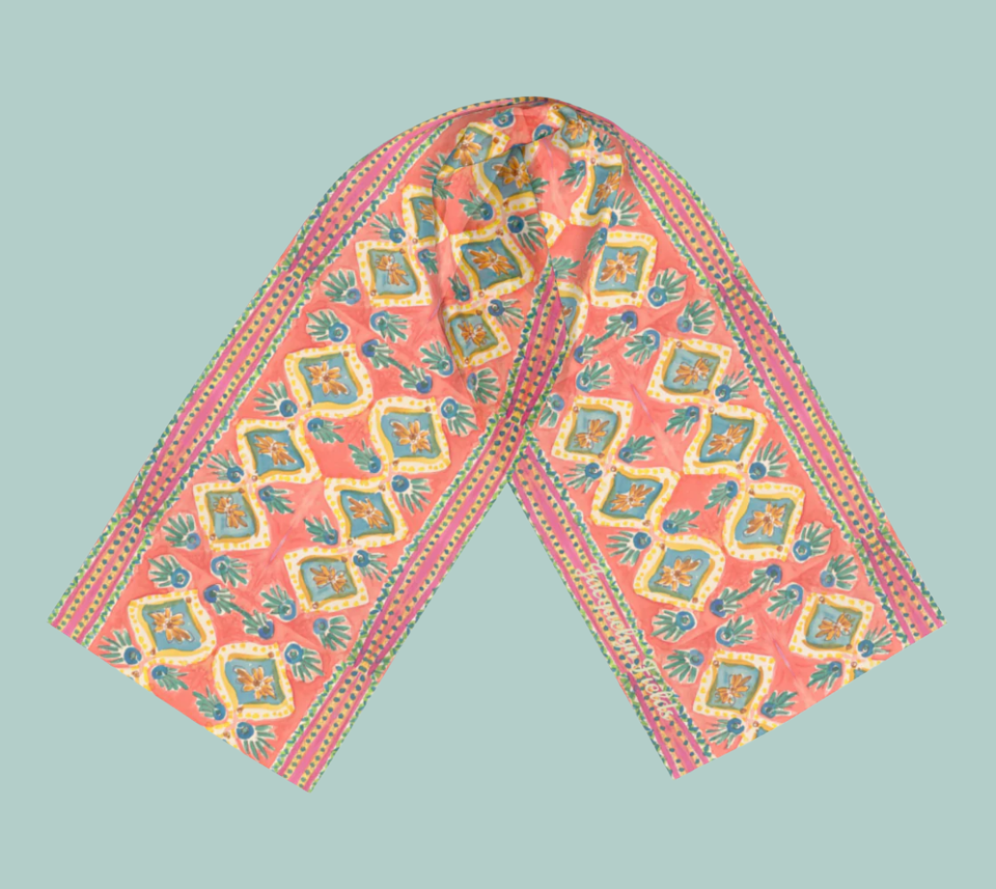 Island Diamonds Silk Long Scarf