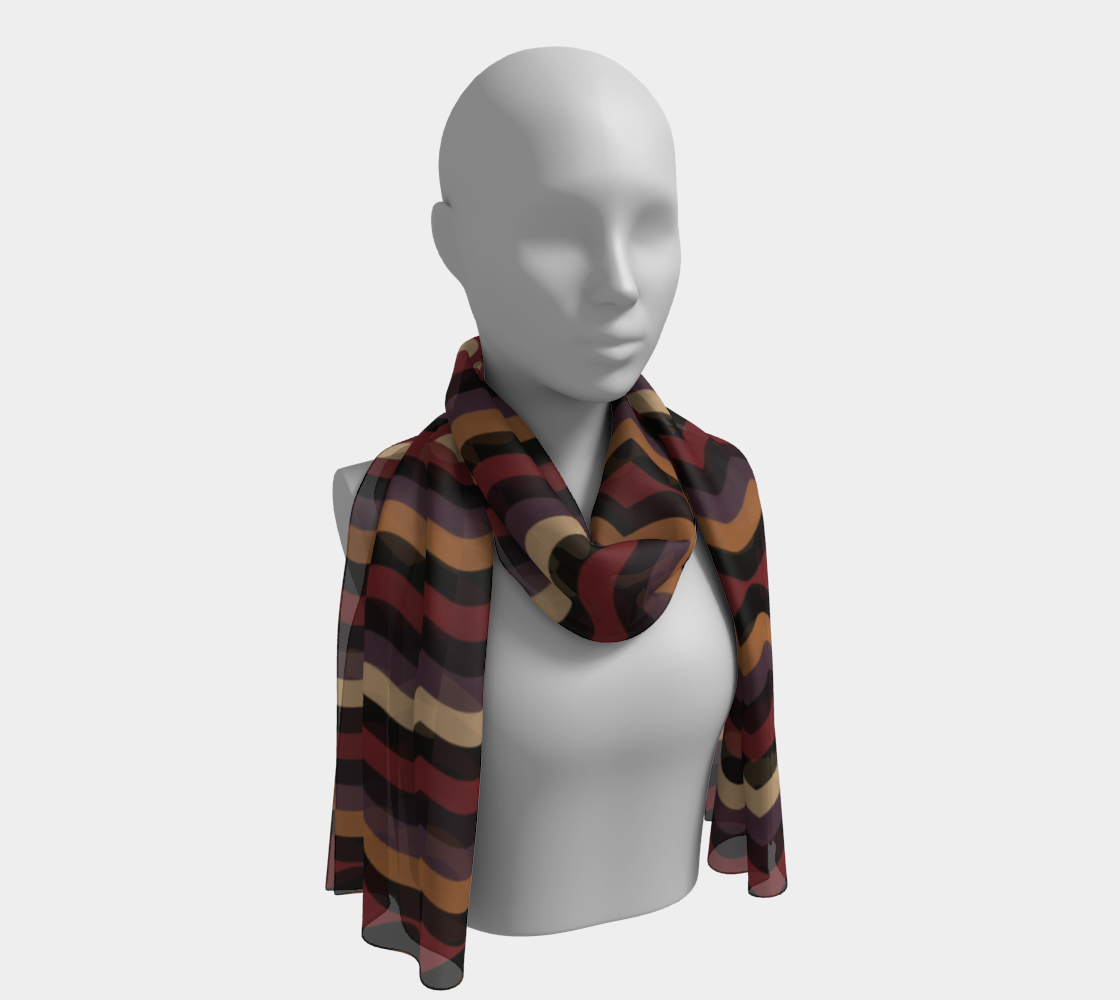 Burgundy Little Waves Silk Long Scarf