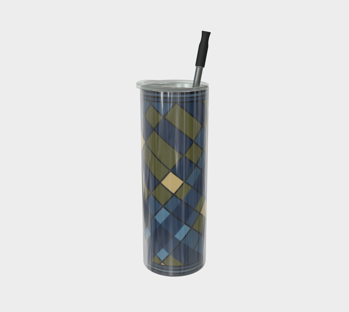 Blue Plaid Water Bottle