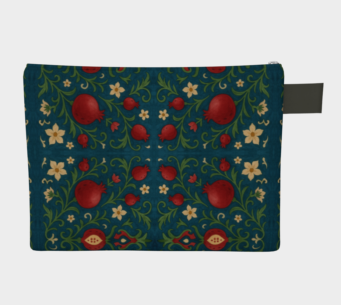 Winter Pomegranates Zipper Carry-All Bag