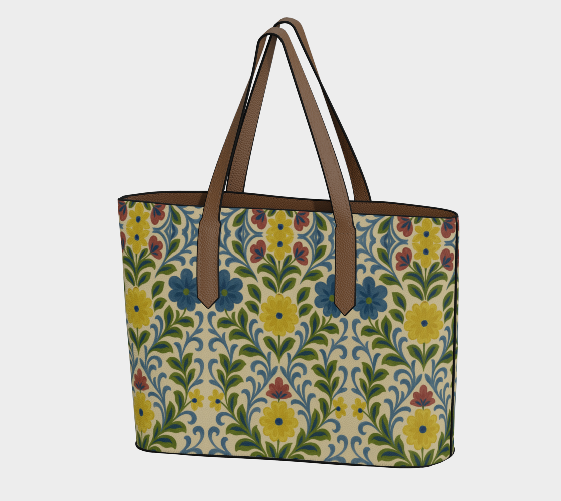 Jardin Provencale Goldenrod Vegan Leather Tote