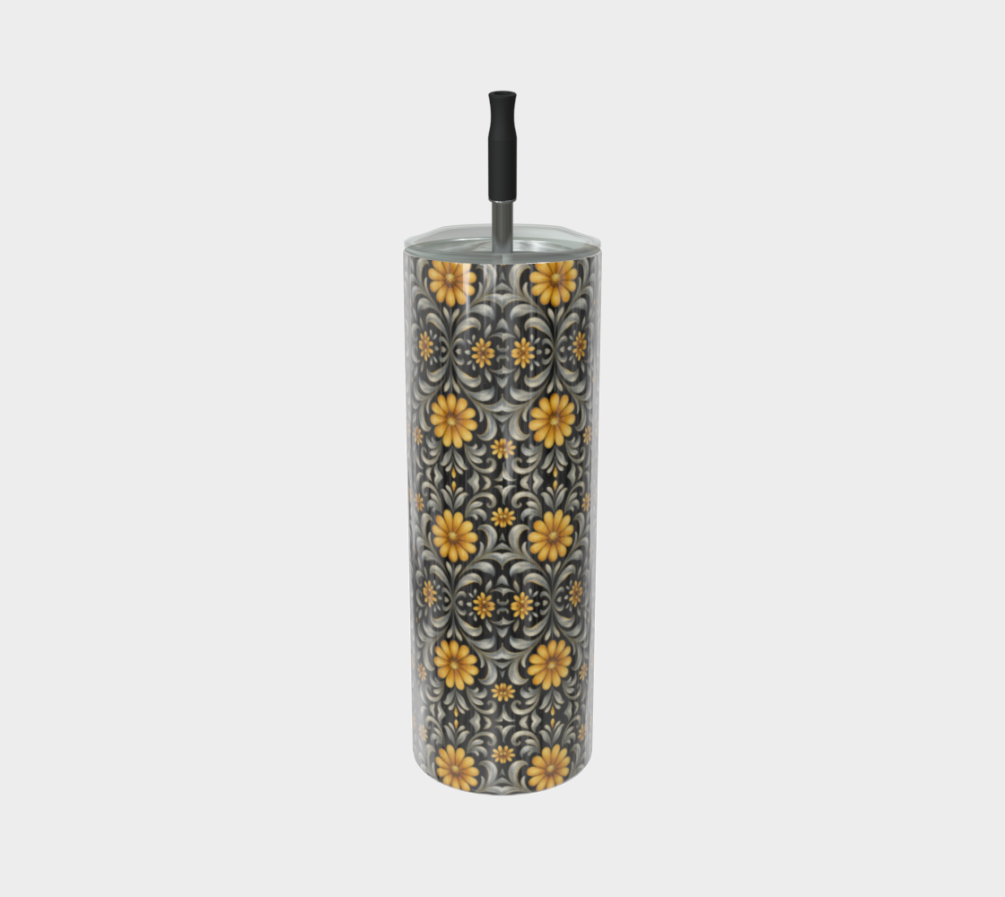 Midnight Silver Garden tumbler